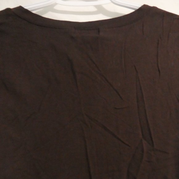 SEDUCTIONS | large | Chocolate Brown V-Neck Tee - Picture 8 of 10